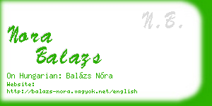 nora balazs business card